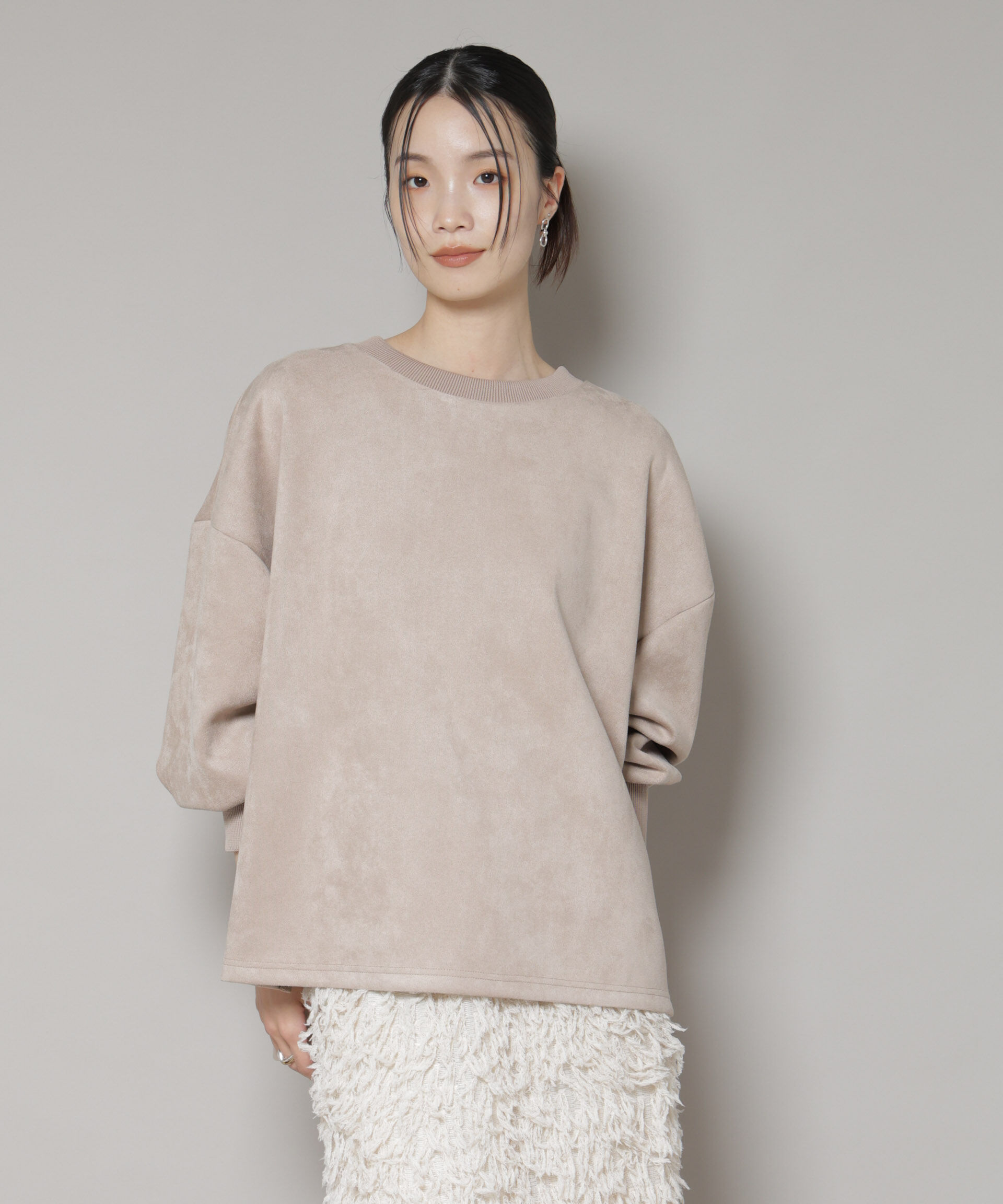 nano･universe「カットスエードサイドスリットワイドプルオーバー(セットアップ可)」|Tシャツ・カットソー|