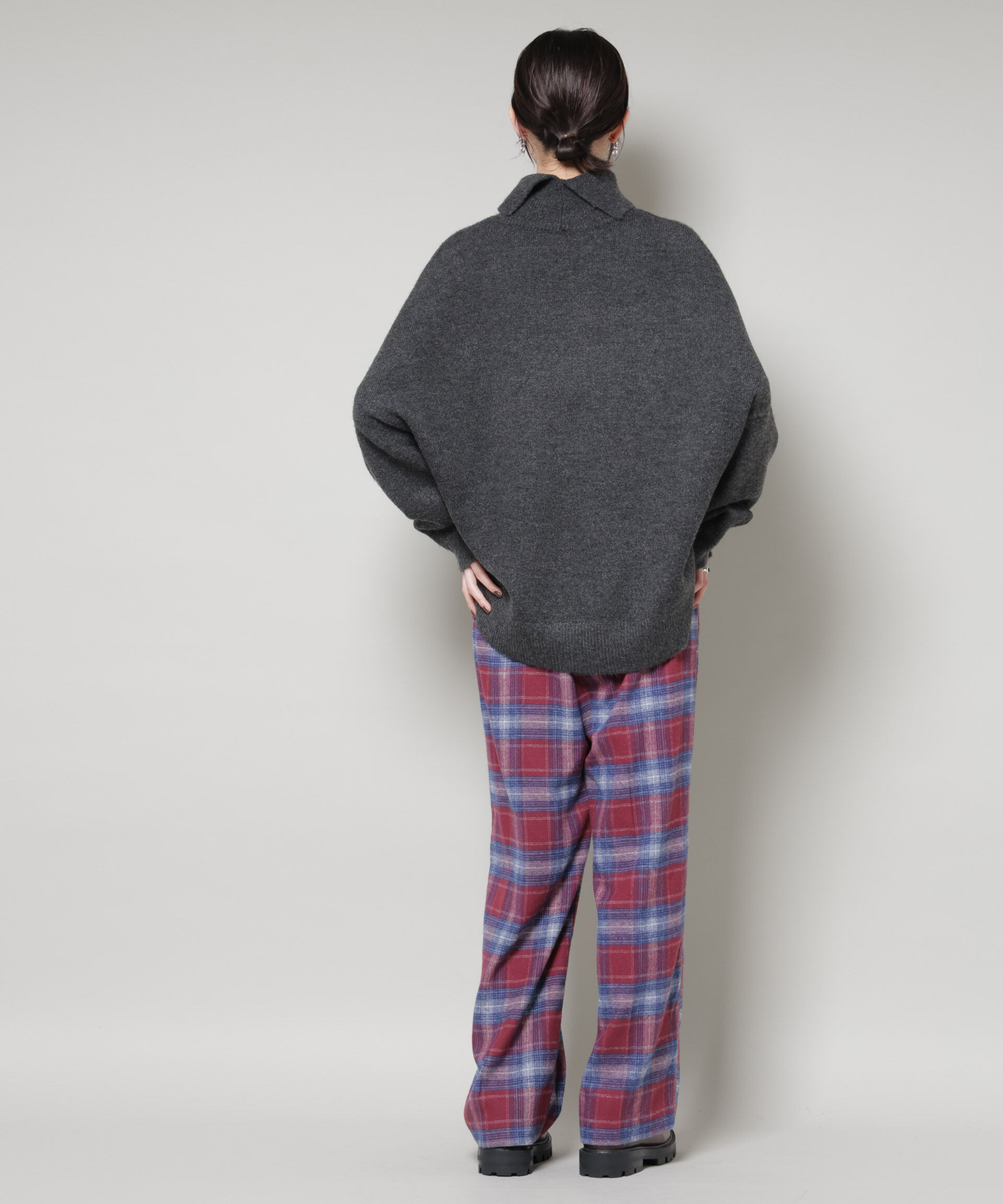 nano･universe「オンブレーチェックタックパンツ(セットアップ可)」|チノ|