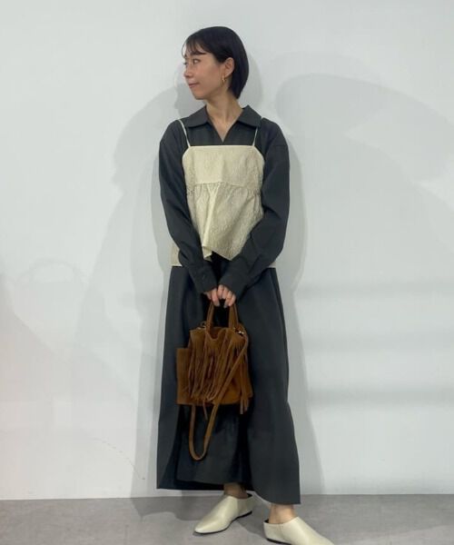 nano･universe「キャミビスチェ&times;スキッパーワンピース アンサンブルセット」|ワンピース|