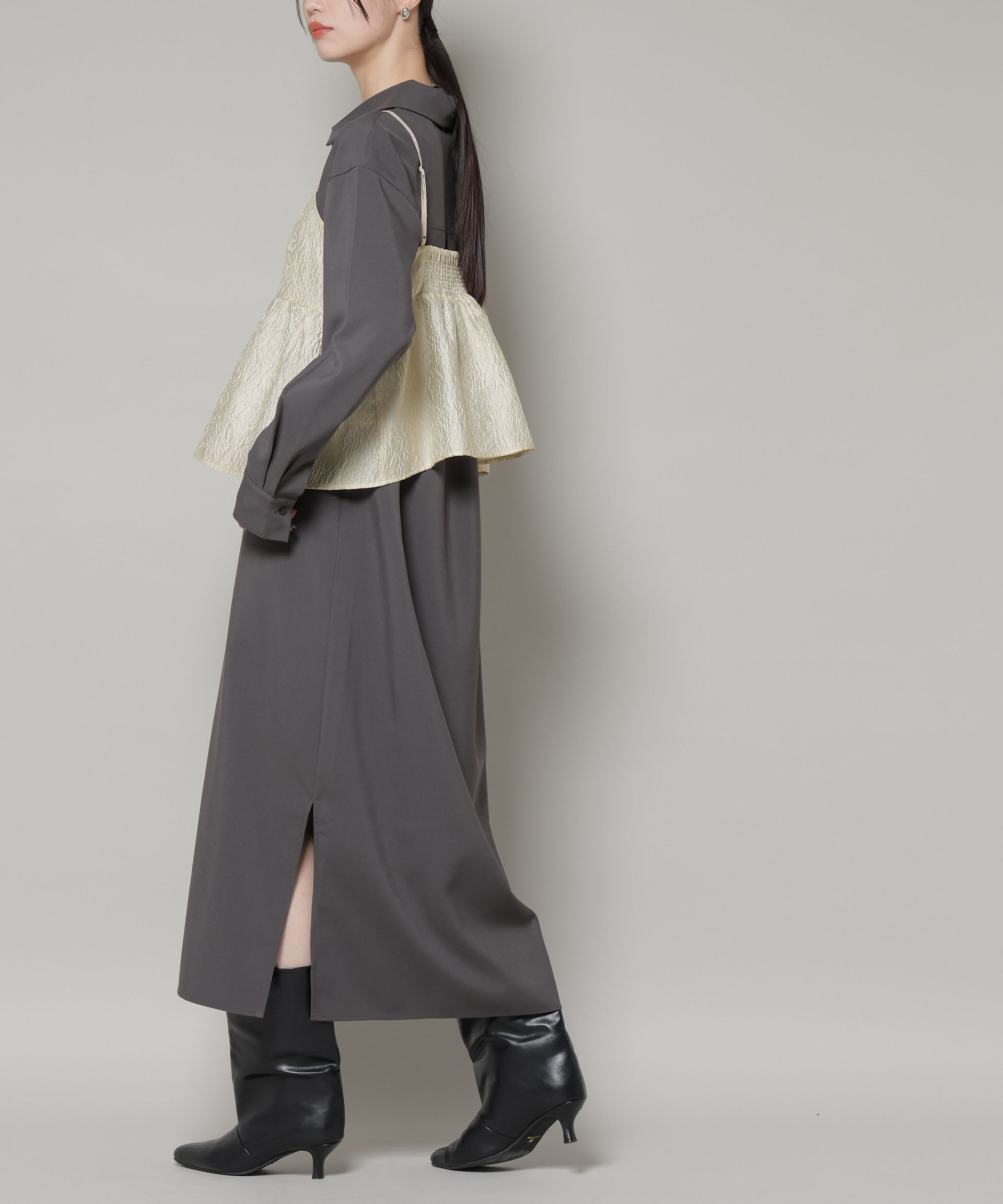 nano･universe「キャミビスチェ&times;スキッパーワンピース アンサンブルセット」|ワンピース|