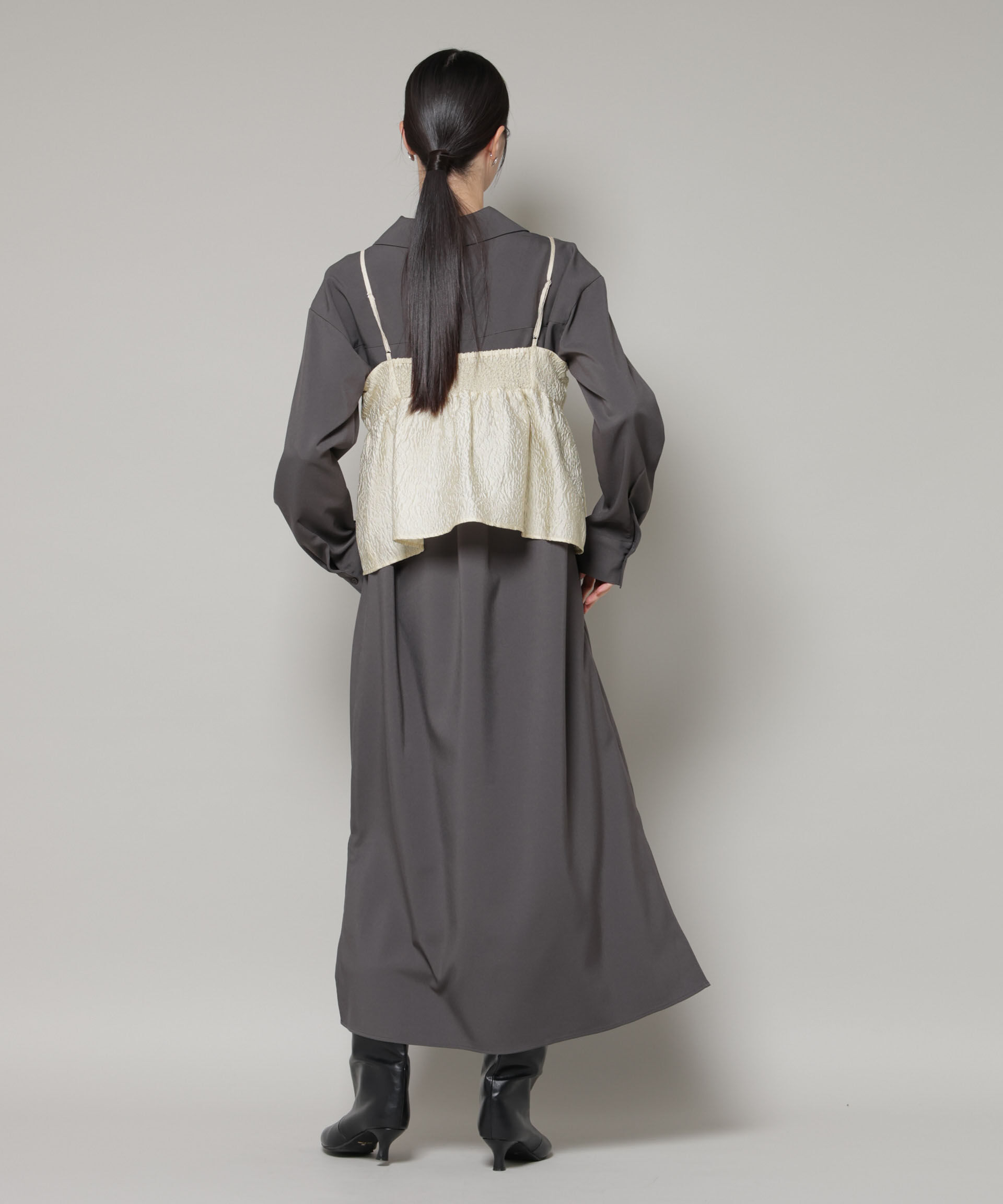 nano･universe「キャミビスチェ&times;スキッパーワンピース アンサンブルセット」|ワンピース|