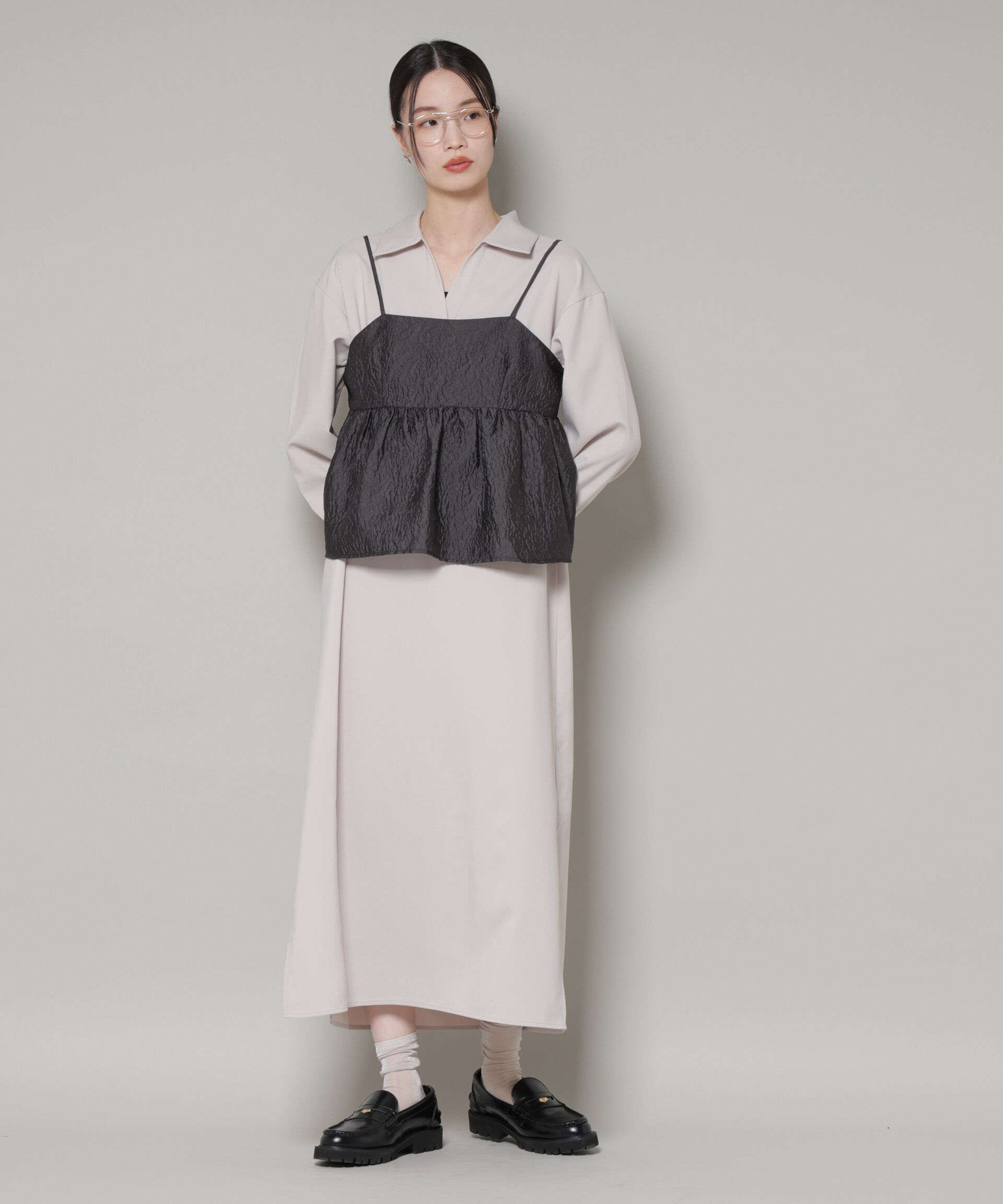 nano･universe「キャミビスチェ&times;スキッパーワンピース アンサンブルセット」|ワンピース|