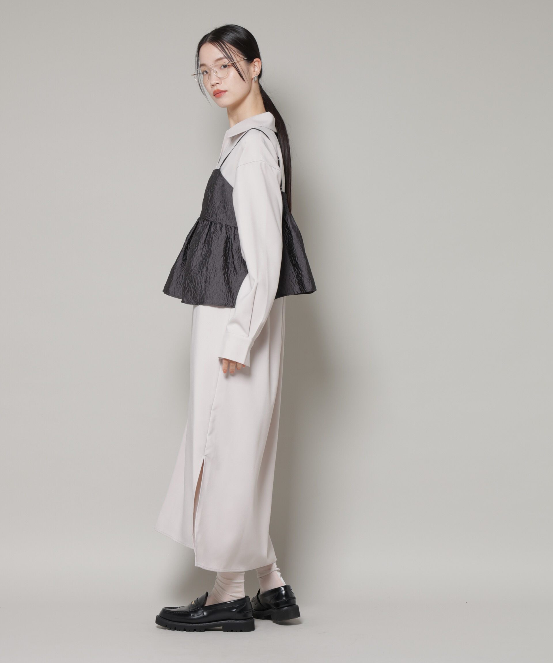 nano･universe「キャミビスチェ&times;スキッパーワンピース アンサンブルセット」|ワンピース|