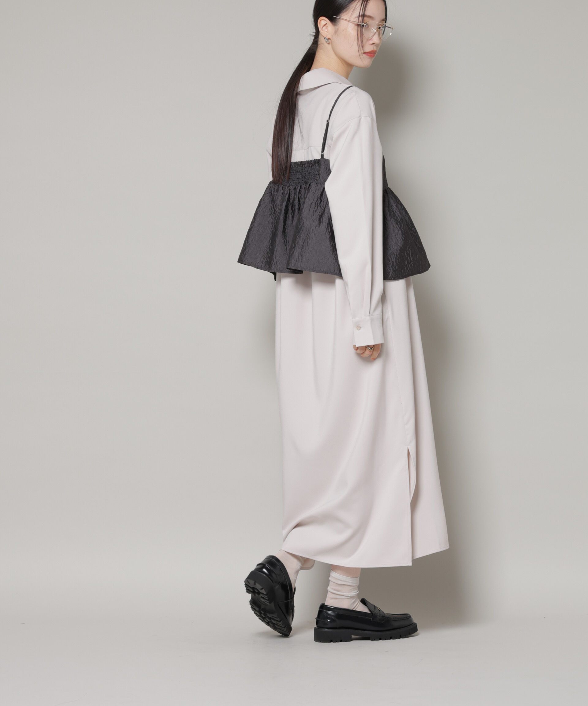 nano･universe「キャミビスチェ&times;スキッパーワンピース アンサンブルセット」|ワンピース|