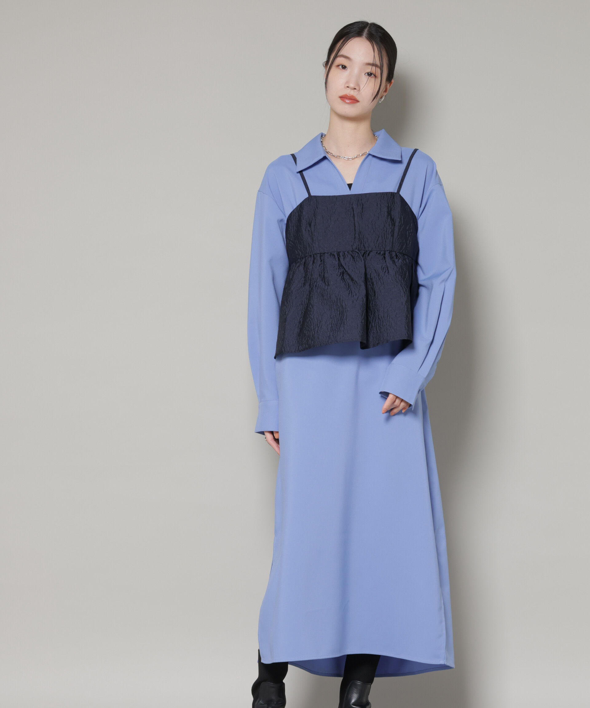 nano･universe「キャミビスチェ&times;スキッパーワンピース アンサンブルセット」|ワンピース|