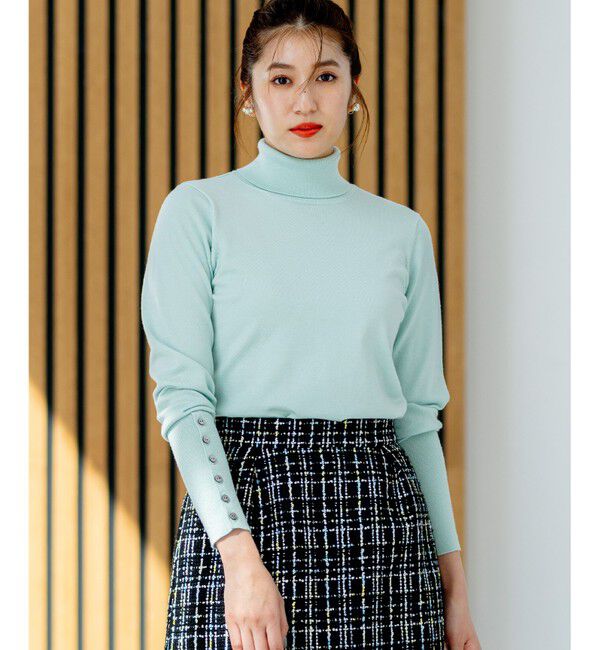 組曲「ルーズフィットタートル ニット」|ニット・セーター|グリーン系