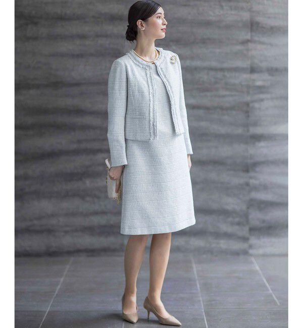 組曲「【KUMIKYOKU NAVY】ラメループモールツイード ワンピース」|ワンピース|