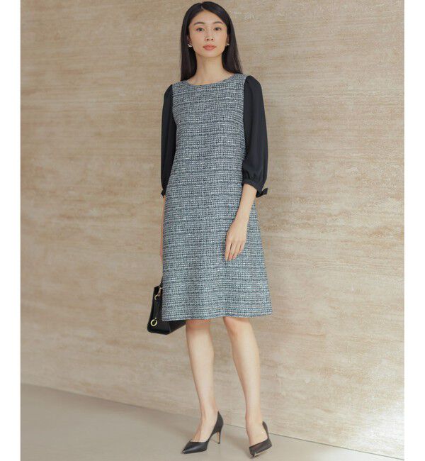 組曲「【KUMIKYOKU NAVY】ラメループモールツイード ワンピース」|ワンピース|