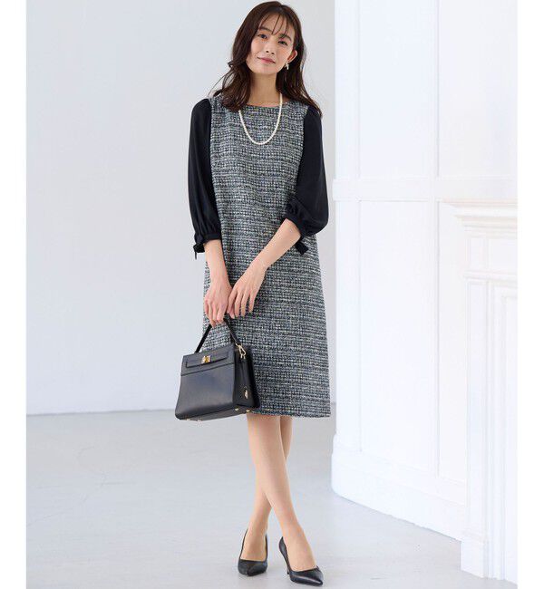 組曲「【KUMIKYOKU NAVY】ラメループモールツイード ワンピース」|ワンピース|