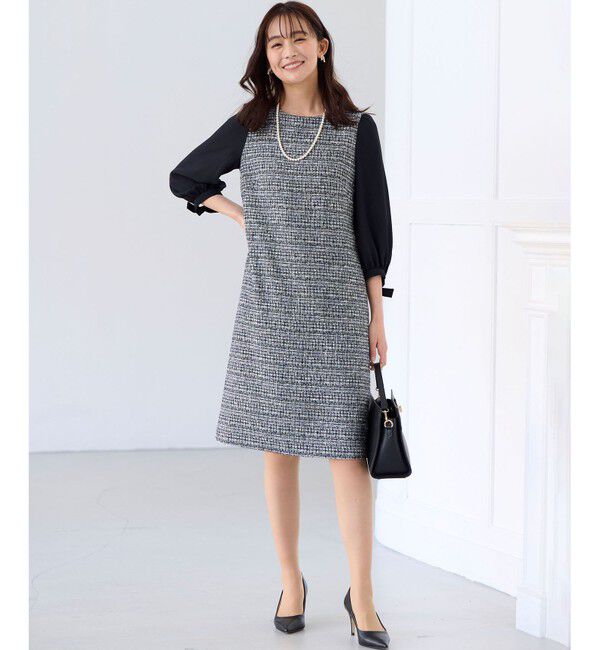 組曲「【KUMIKYOKU NAVY】ラメループモールツイード ワンピース」|ワンピース|