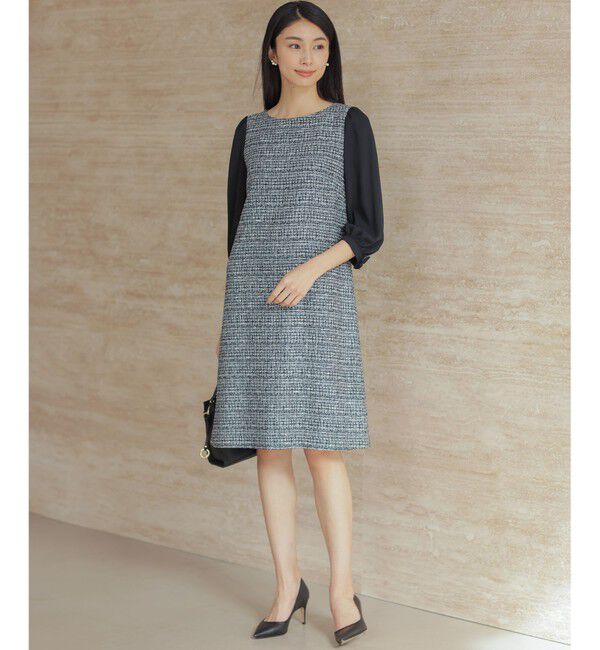 組曲「【KUMIKYOKU NAVY】ラメループモールツイード ワンピース」|ワンピース|