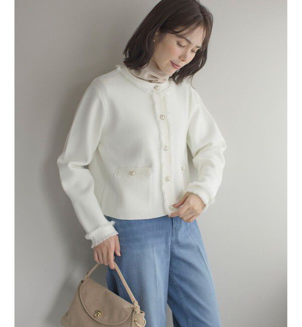 組曲「ビジューボタンニットジャケット」|ニット・セーター|