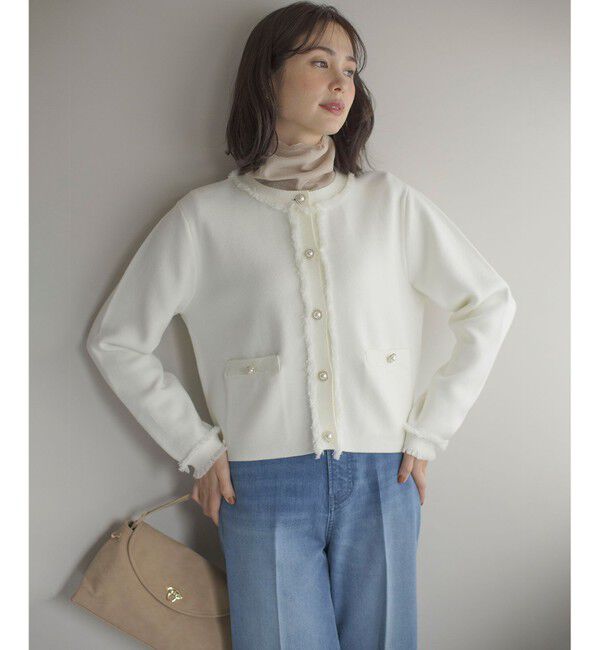 組曲「ビジューボタンニットジャケット」|ニット・セーター|