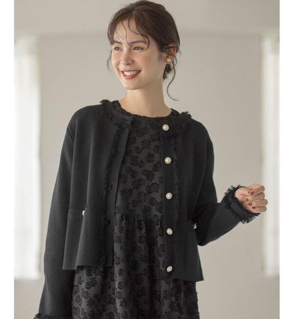 組曲「ビジューボタンニットジャケット」|ニット・セーター|
