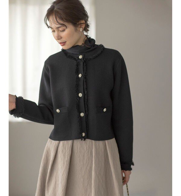 組曲「ビジューボタンニットジャケット」|ニット・セーター|