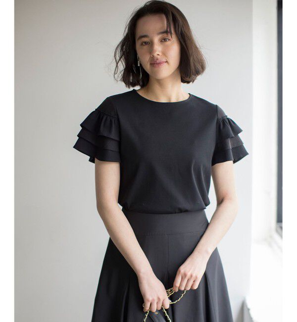 組曲「コットンポンチシア－スリーブ ブラウス」|Tシャツ・カットソー|ブラック系