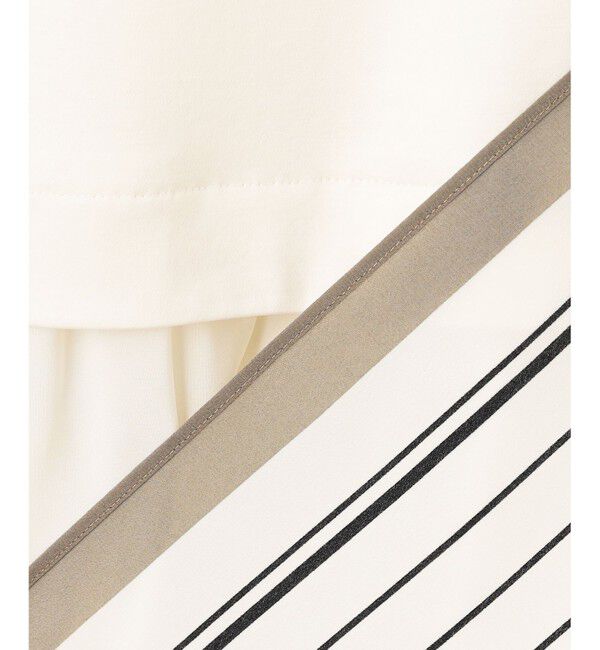 23区「【汗じみ防止加工】スカーフプリントコンビ ヘムデザイン チュニック」|Tシャツ・カットソー|