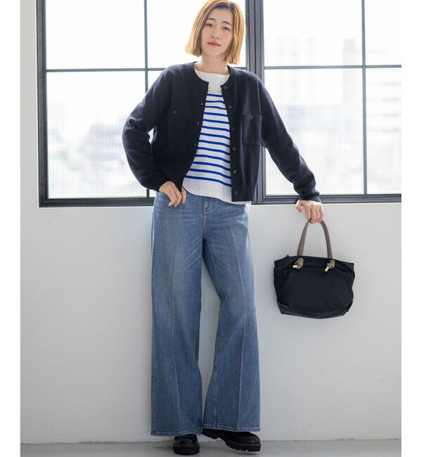 23区「【洗える】Armor-lux パネルボーダー 長袖Tシャツ」|Tシャツ・カットソー|