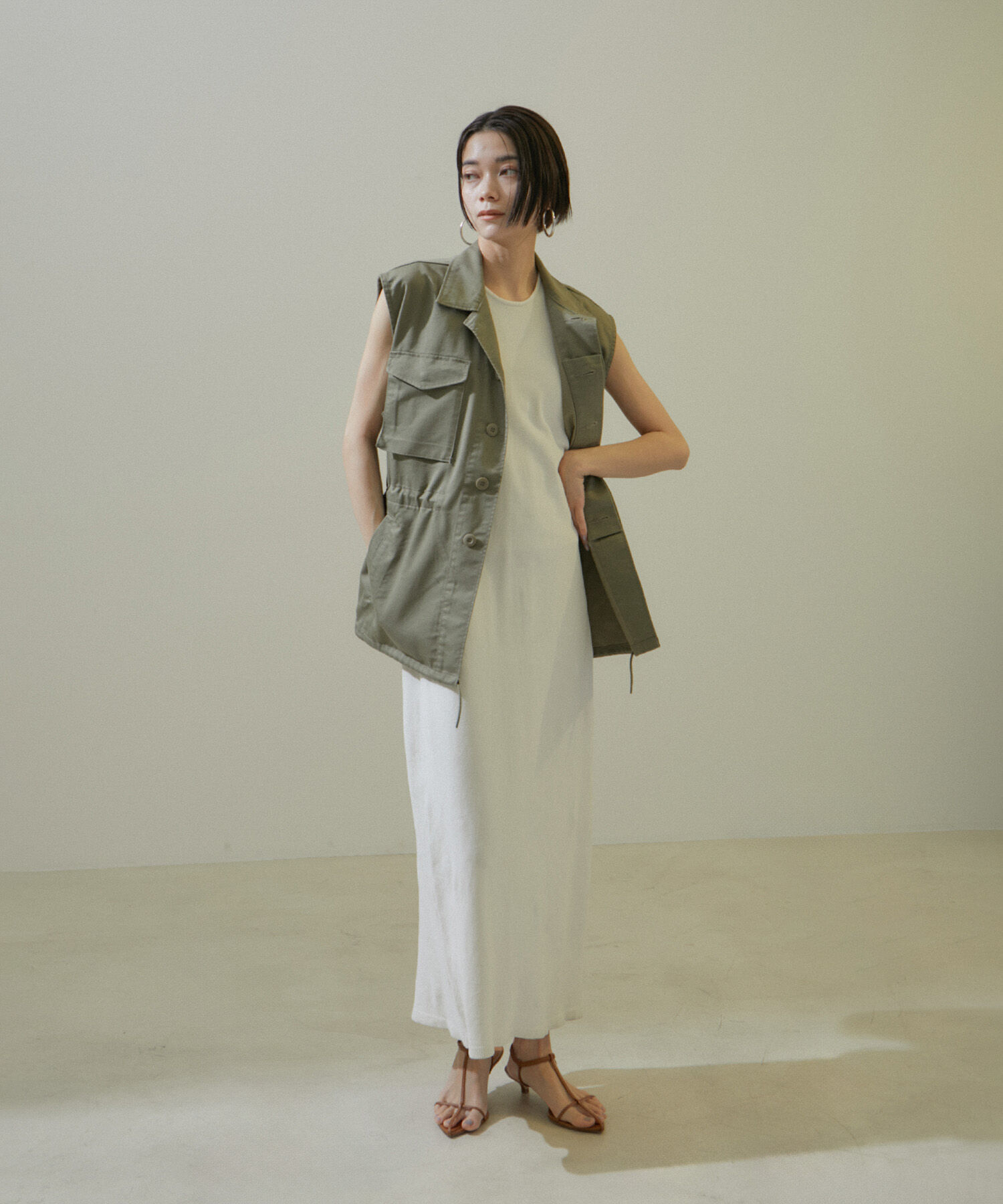 SALON adam et rope'「[ご好評につき追加決定！]【BRENTA】アンクルゴムストラップヒールサンダル」|サンダル|