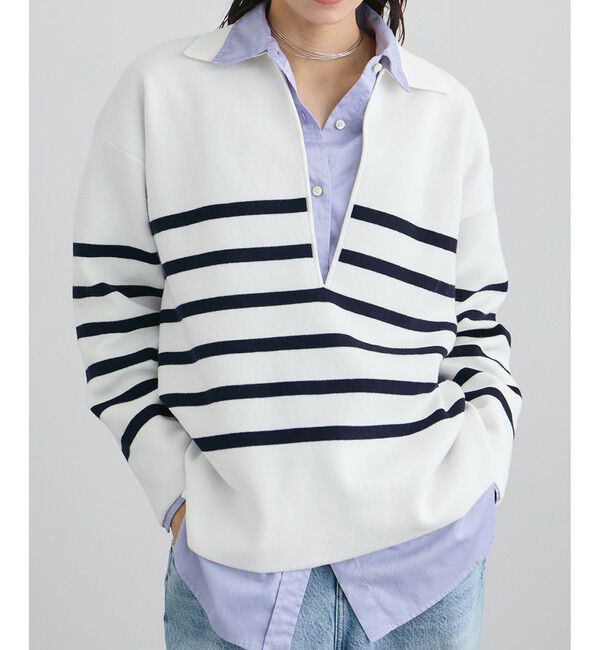 SALON adam et rope'「【WEB限定】スキッパーニットプルオーバー」|ニット・セーター|