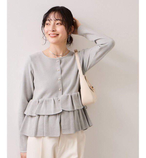 VIS「ティアードペプラムニットカーディガン」|カーディガン|