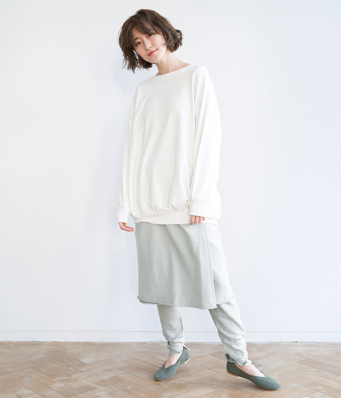 Rope&rsquo;Picnic「【マシュマロタッチ】裏毛レギンス付きスカート」|スカート|