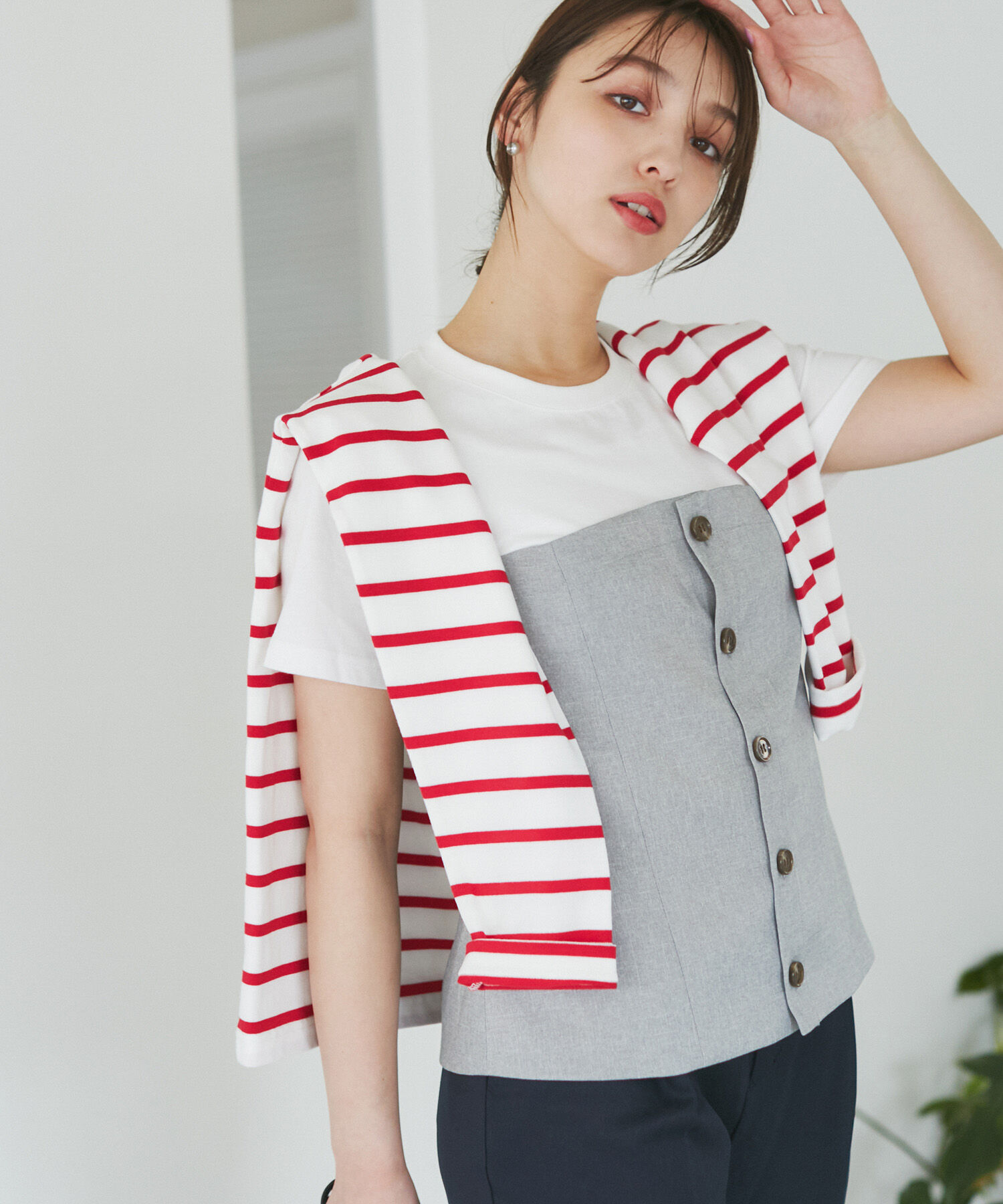 Rope&rsquo;Picnic「異素材ドッキングレイヤードトップス」|Tシャツ・カットソー|