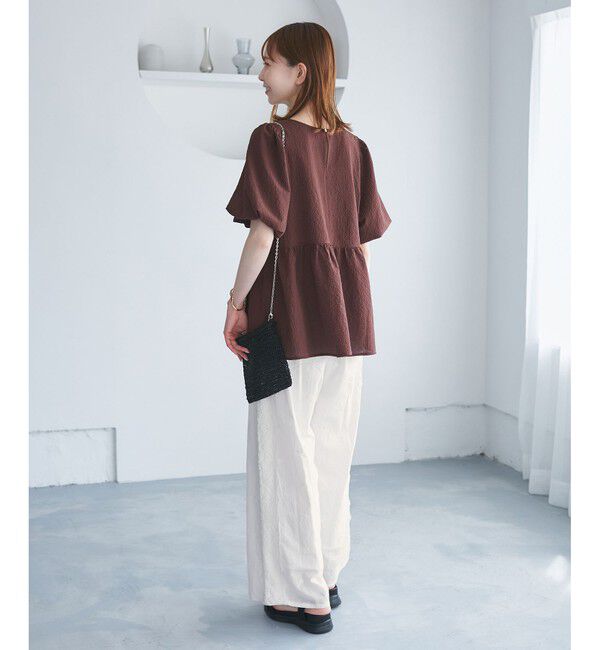 Rope&rsquo;Picnic「3D刺繍レースワイドパンツ/リンクコーデ」|チノ|