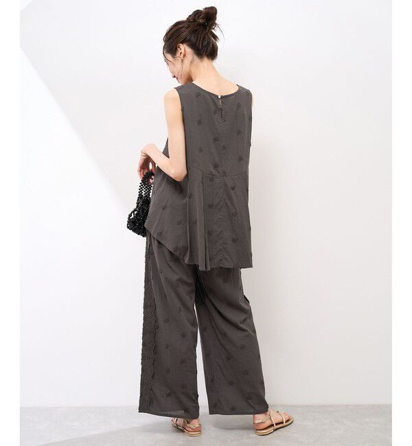 Rope&rsquo;Picnic「3D刺繍レースワイドパンツ/リンクコーデ」|チノ|