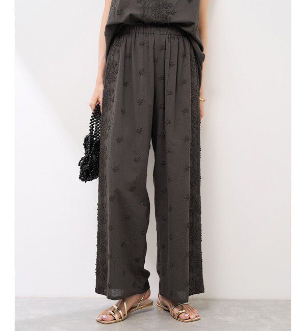 Rope&rsquo;Picnic「3D刺繍レースワイドパンツ/リンクコーデ」|チノ|