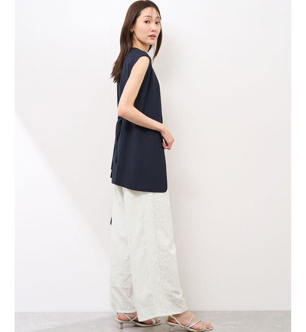 Rope&rsquo;Picnic「3D刺繍レースワイドパンツ/リンクコーデ」|チノ|