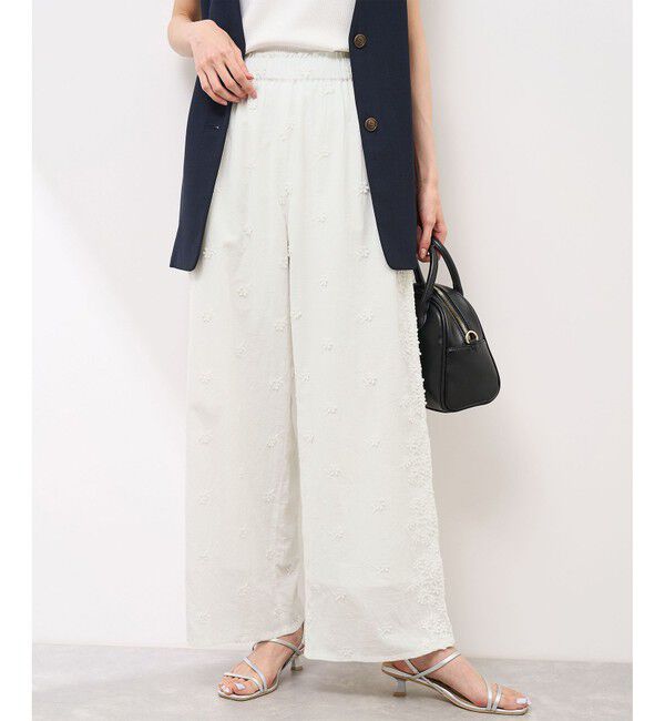 Rope&rsquo;Picnic「3D刺繍レースワイドパンツ/リンクコーデ」|チノ|