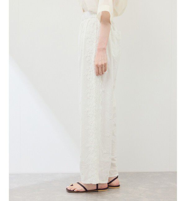 Rope&rsquo;Picnic「3D刺繍レースワイドパンツ/リンクコーデ」|チノ|