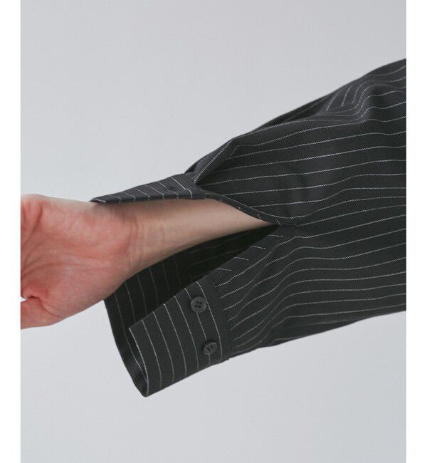 Rope&rsquo;Picnic「バンドカラーラウンドヘムストライプシャツ/セットアップ対応」|シャツ・ブラウス|