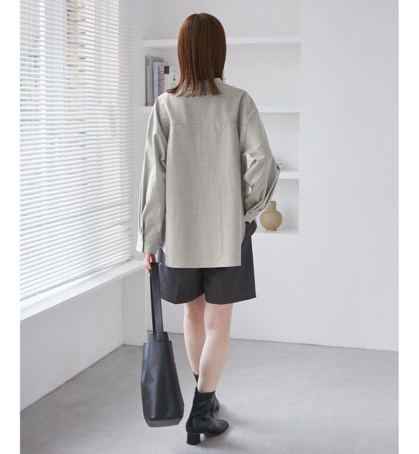 Rope&rsquo;Picnic「バンドカラーラウンドヘムストライプシャツ/セットアップ対応」|シャツ・ブラウス|