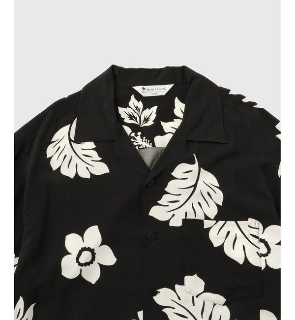 ADAM ET ROPE'「《BLACK&WHITE》ボックスシルエット アロハ シャツ」|シャツ・ブラウス|