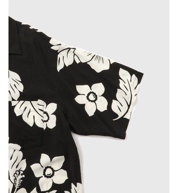 ADAM ET ROPE'「《BLACK&WHITE》ボックスシルエット アロハ シャツ」|シャツ・ブラウス|