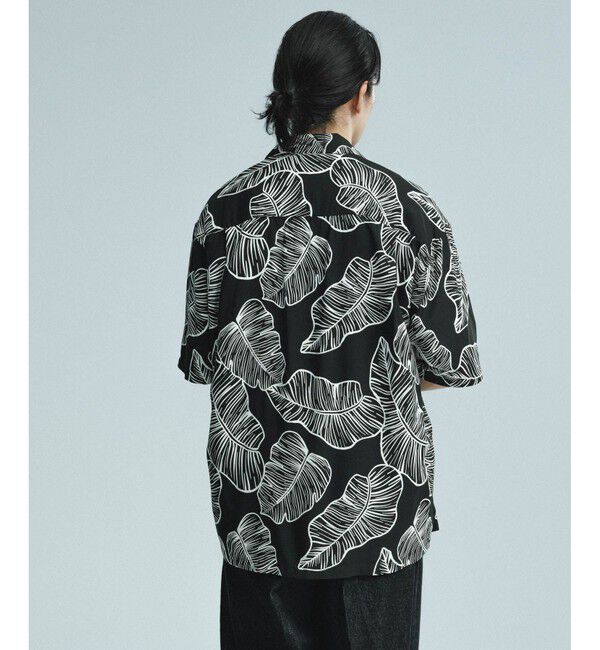 ADAM ET ROPE'「《BLACK&WHITE》ボックスシルエット アロハ シャツ」|シャツ・ブラウス|