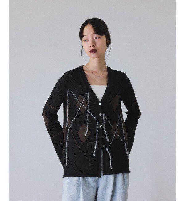 ADAM ET ROPE'「パターンニットカーディガン」|カーディガン|