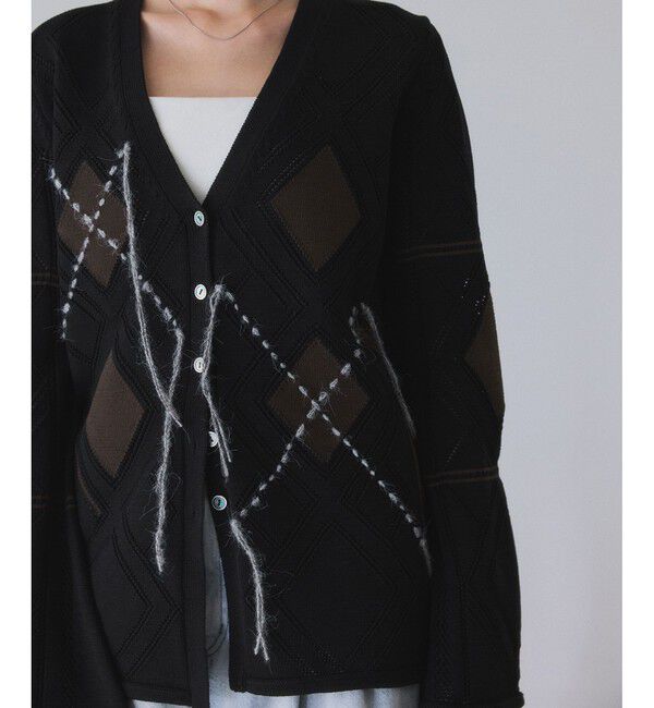 ADAM ET ROPE'「パターンニットカーディガン」|カーディガン|