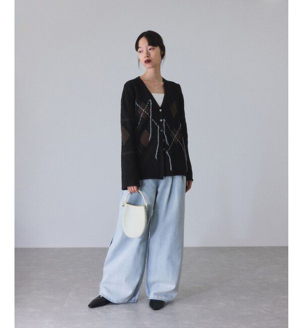 ADAM ET ROPE'「パターンニットカーディガン」|カーディガン|