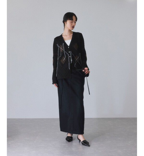 ADAM ET ROPE'「パターンニットカーディガン」|カーディガン|