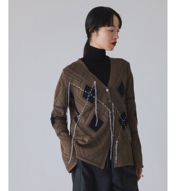 ADAM ET ROPE'「パターンニットカーディガン」|カーディガン|