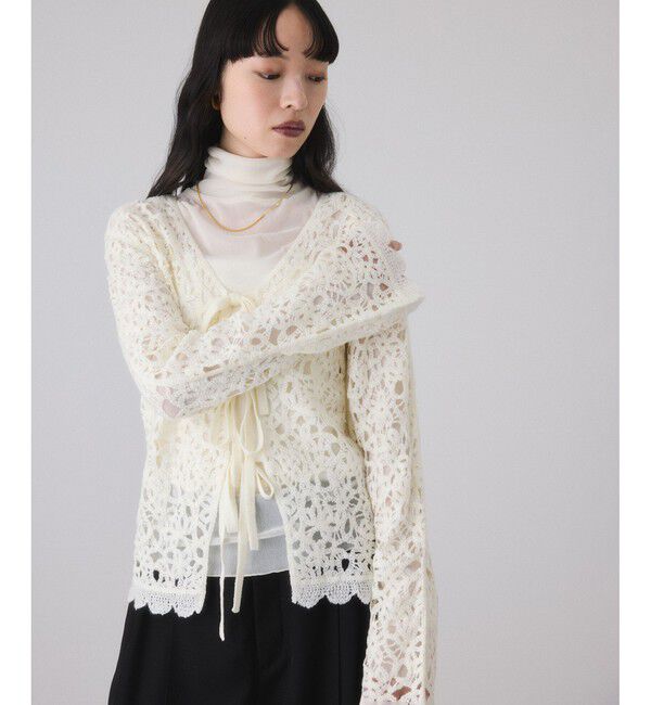 ADAM ET ROPE'「ウールクロシェレーストップス」|シャツ・ブラウス|オフホワイト(15)