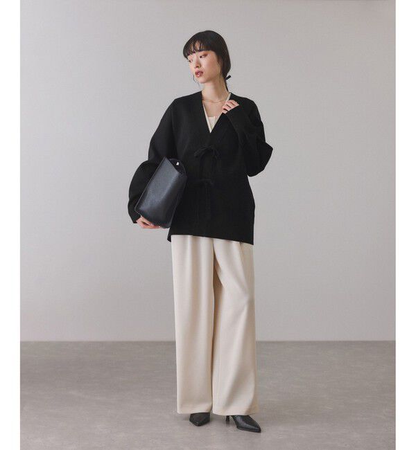 ADAM ET ROPE'「【サステナブル】マルチwayリボンミドルカーディガン」|カーディガン|