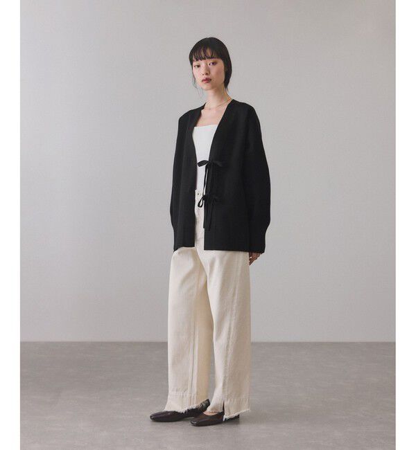 ADAM ET ROPE'「【サステナブル】マルチwayリボンミドルカーディガン」|カーディガン|