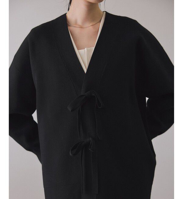 ADAM ET ROPE'「【サステナブル】マルチwayリボンミドルカーディガン」|カーディガン|