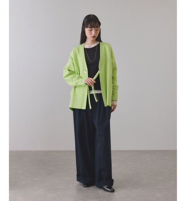 ADAM ET ROPE'「【サステナブル】マルチwayリボンミドルカーディガン」|カーディガン|