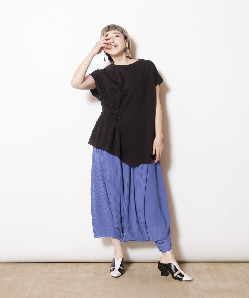  「プリーツレイヤードアラジンパンツ」|サルエル|