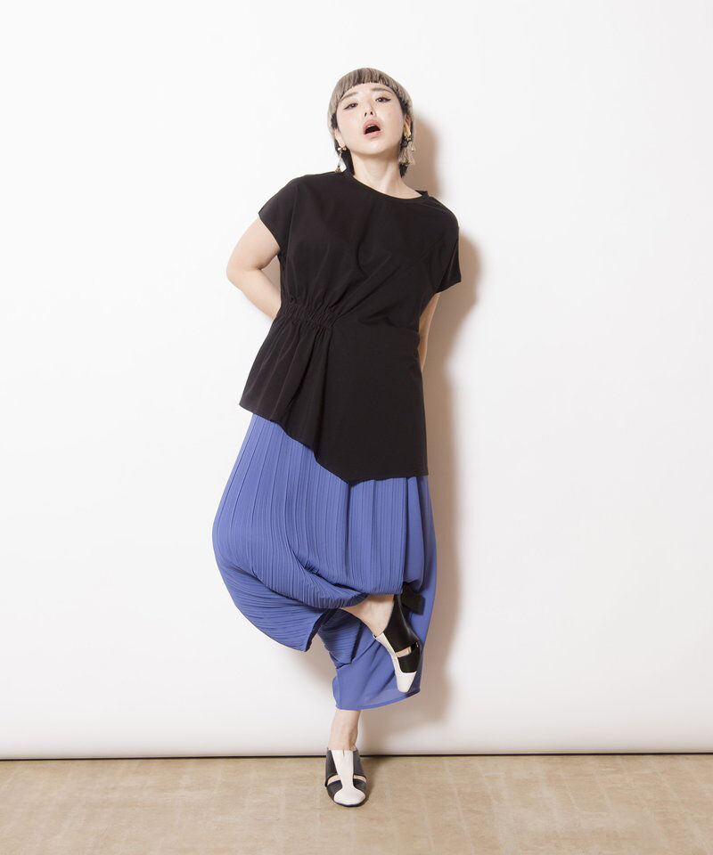  「プリーツレイヤードアラジンパンツ」|サルエル|